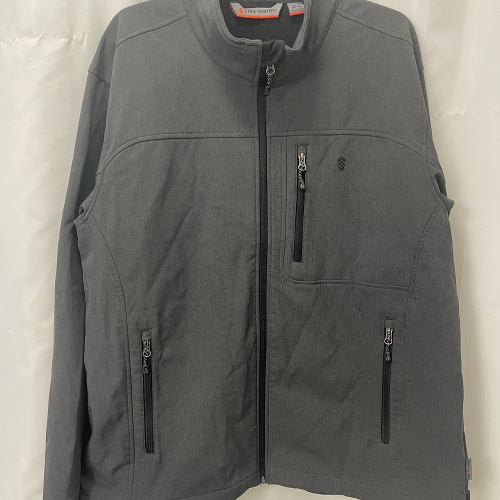 Free Country Gray Performance Jacket with Stand-Up Collar